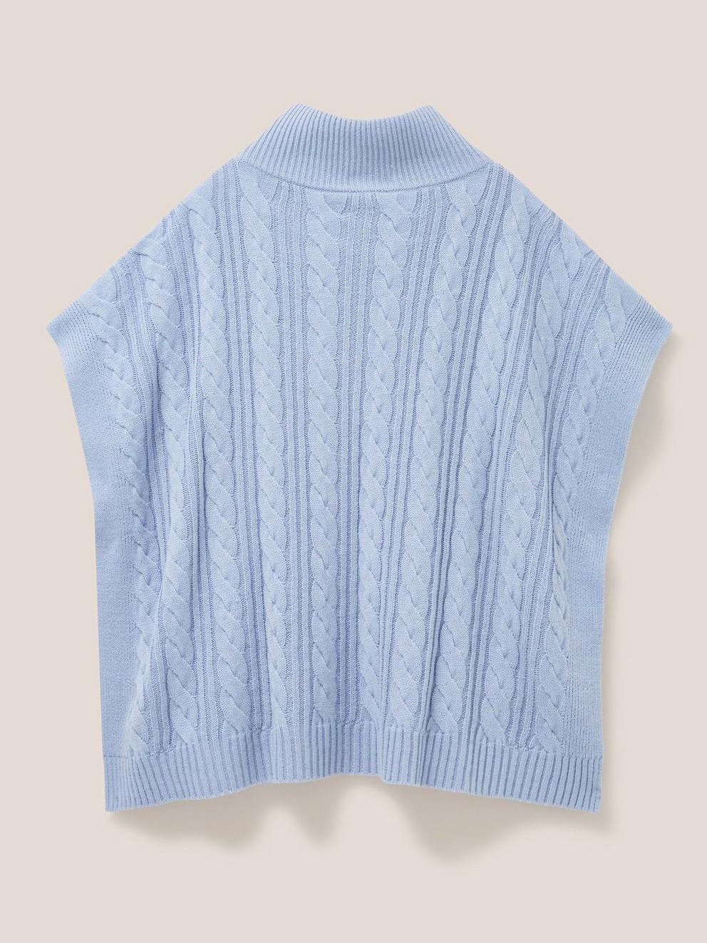 Ivy Poncho in DUS BLUE - FLAT BACK