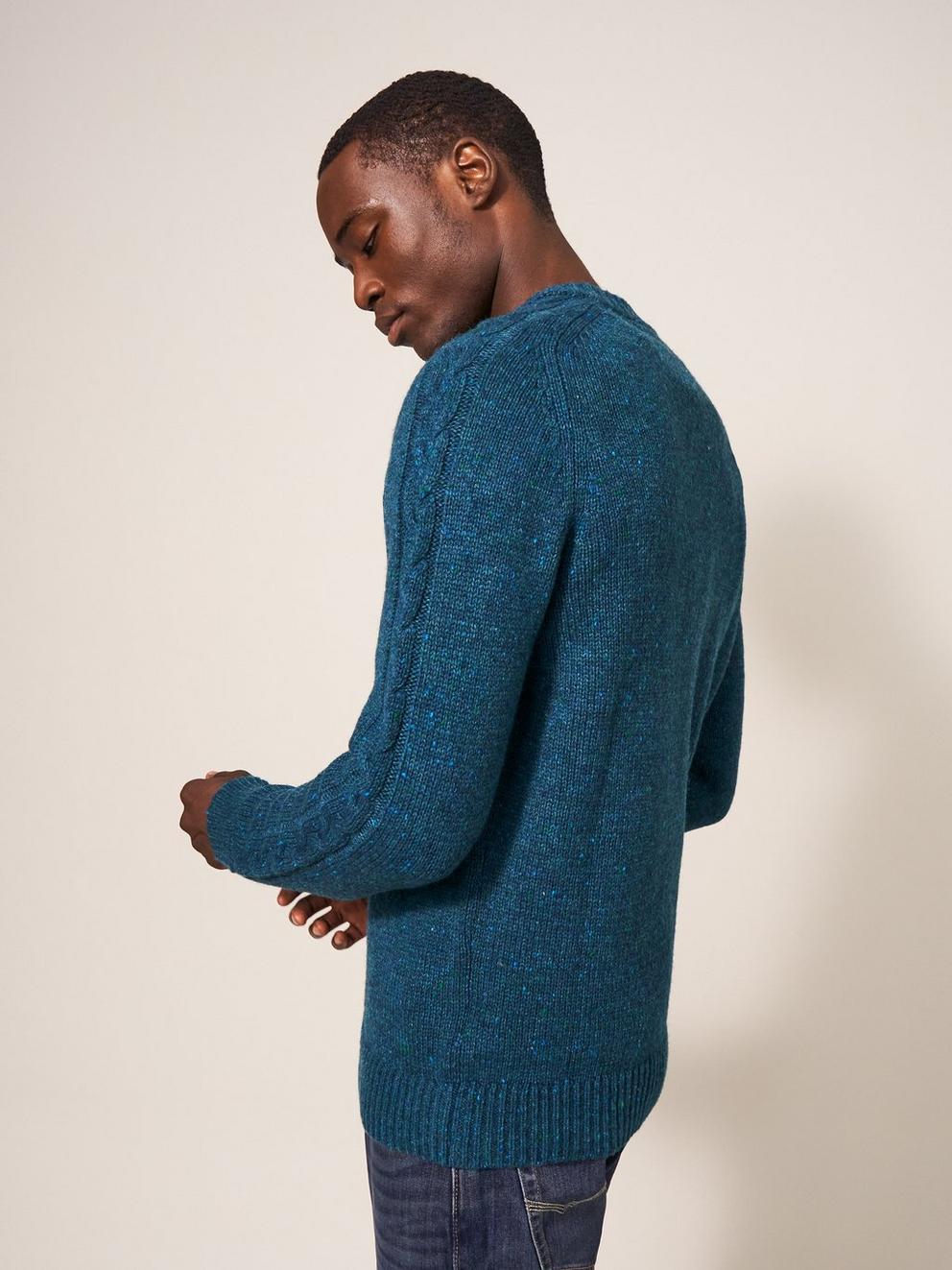 Arundel Crew in DK TEAL - MODEL BACK