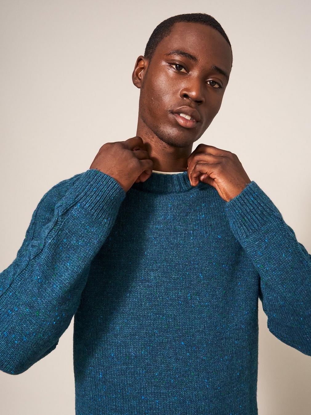 Arundel Crew in DK TEAL - MODEL DETAIL