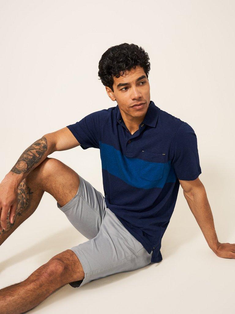 Chest Stripe SS Polo in DARK NAVY - LIFESTYLE