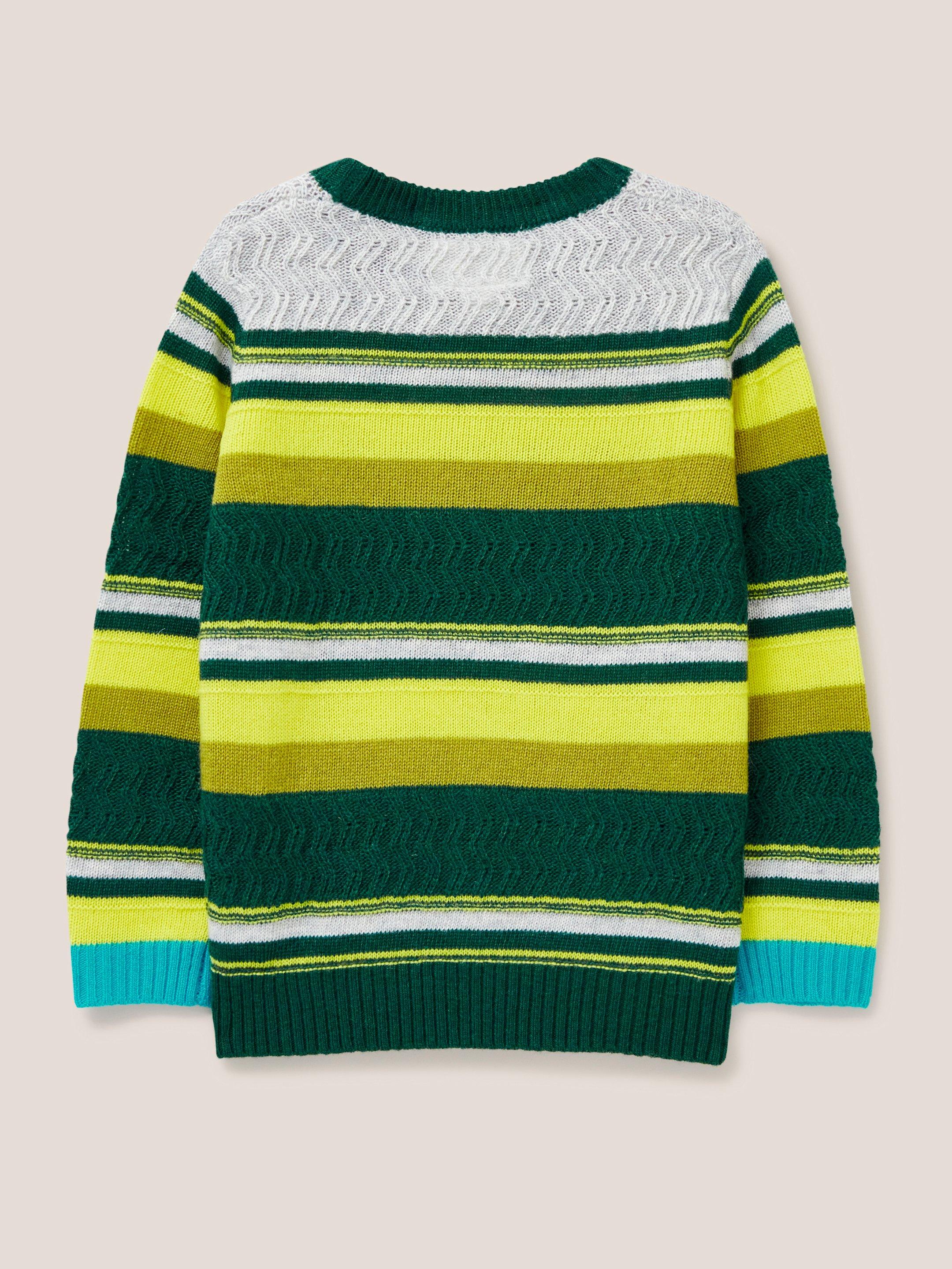 Stripe Jumper in GREEN MLT - FLAT BACK