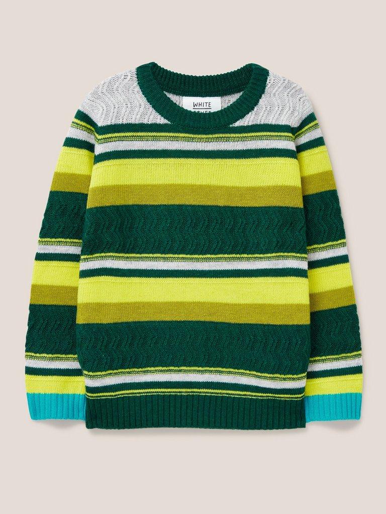 Stripe Jumper in GREEN MLT - FLAT FRONT