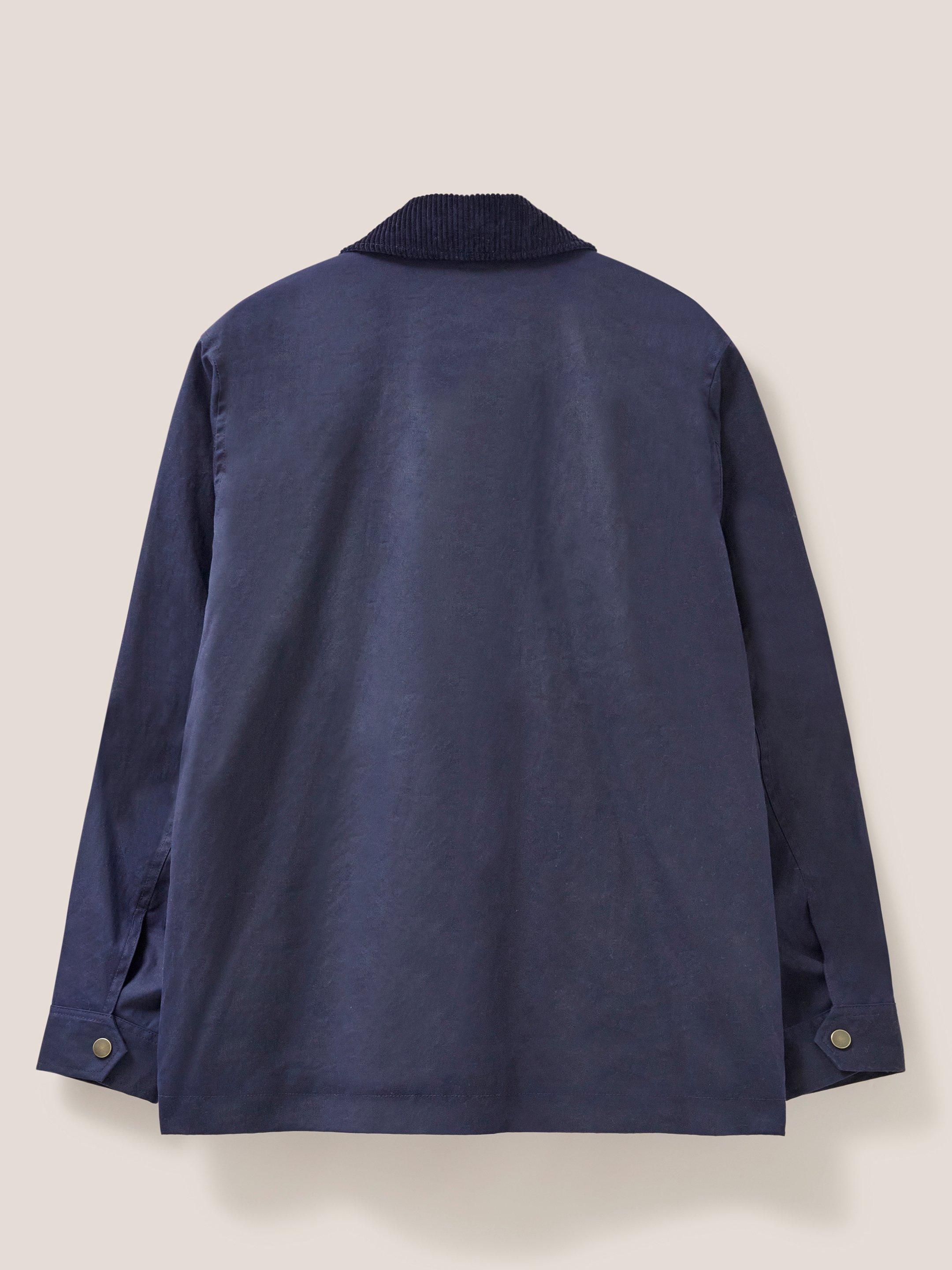 Waxed Jacket in DARK NAVY - FLAT BACK