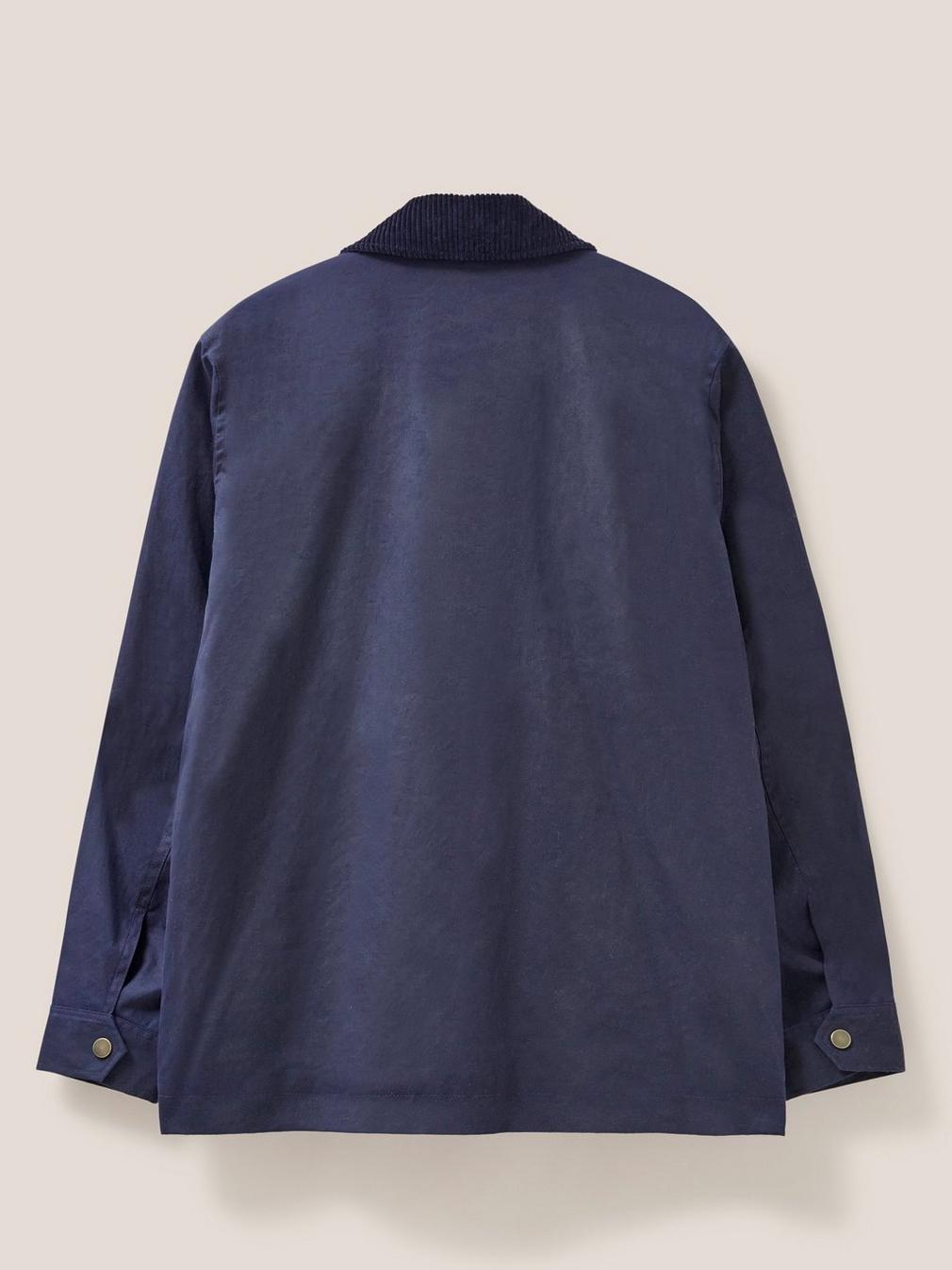 Waxed Jacket in DARK NAVY - FLAT BACK