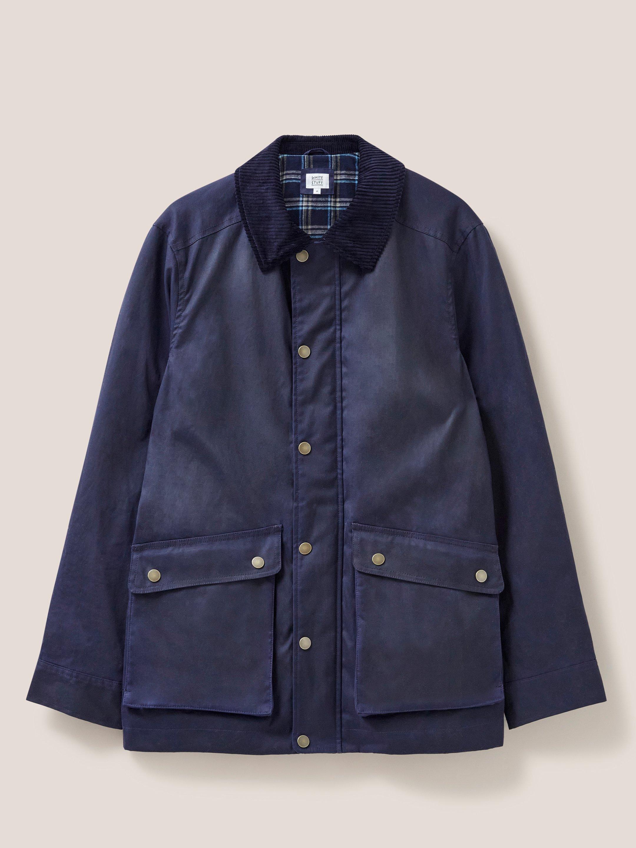 Waxed Jacket in DARK NAVY - FLAT FRONT