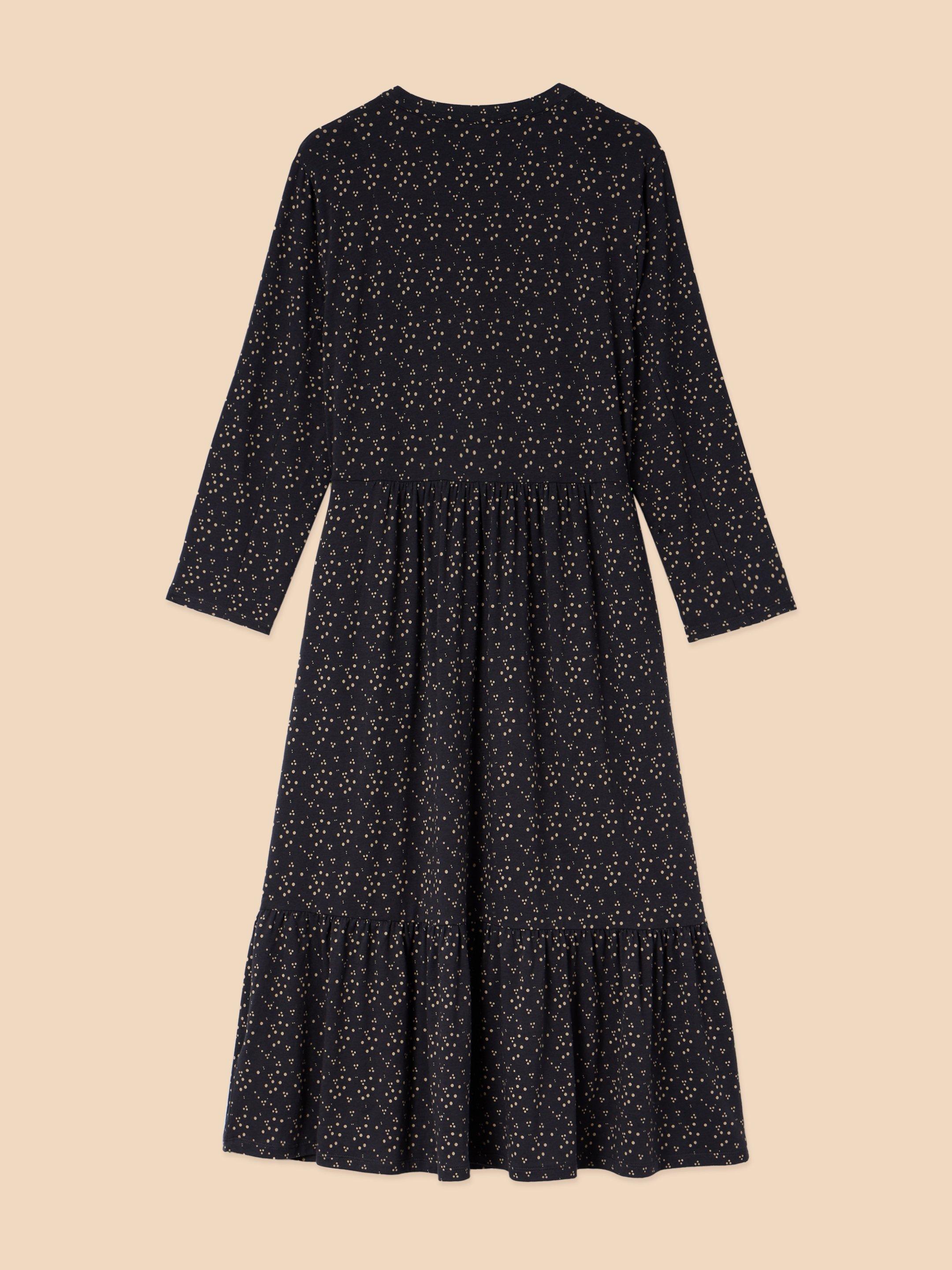 Naya Printed Jersey Dress in BLK MLT - FLAT BACK