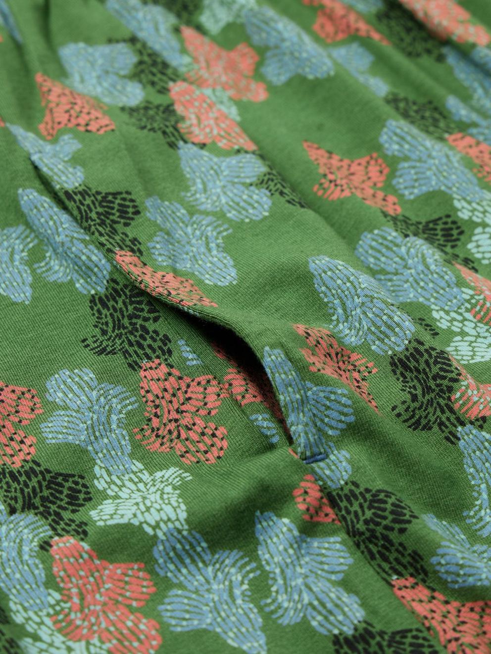 Naya Printed Jersey Dress in GREEN PR - FLAT DETAIL