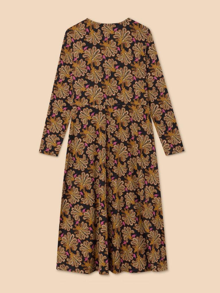 Madeline Classic Jersey Dress in BLK PR - FLAT BACK