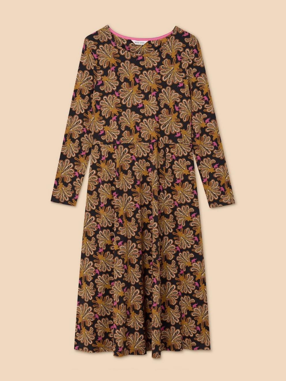 Madeline Classic Jersey Dress in BLK PR - FLAT FRONT