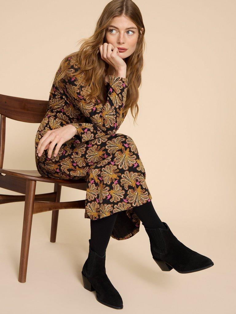 Madeline Classic Jersey Dress in BLK PR - LIFESTYLE