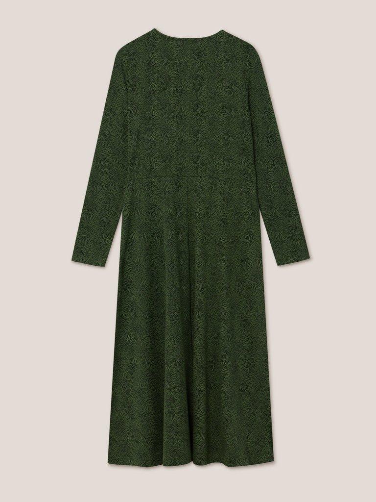 Madeline Classic Jersey Dress in GREEN PR - FLAT BACK