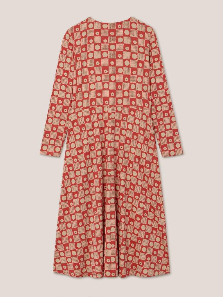 Madeline Classic Jersey Dress in RED PRINT