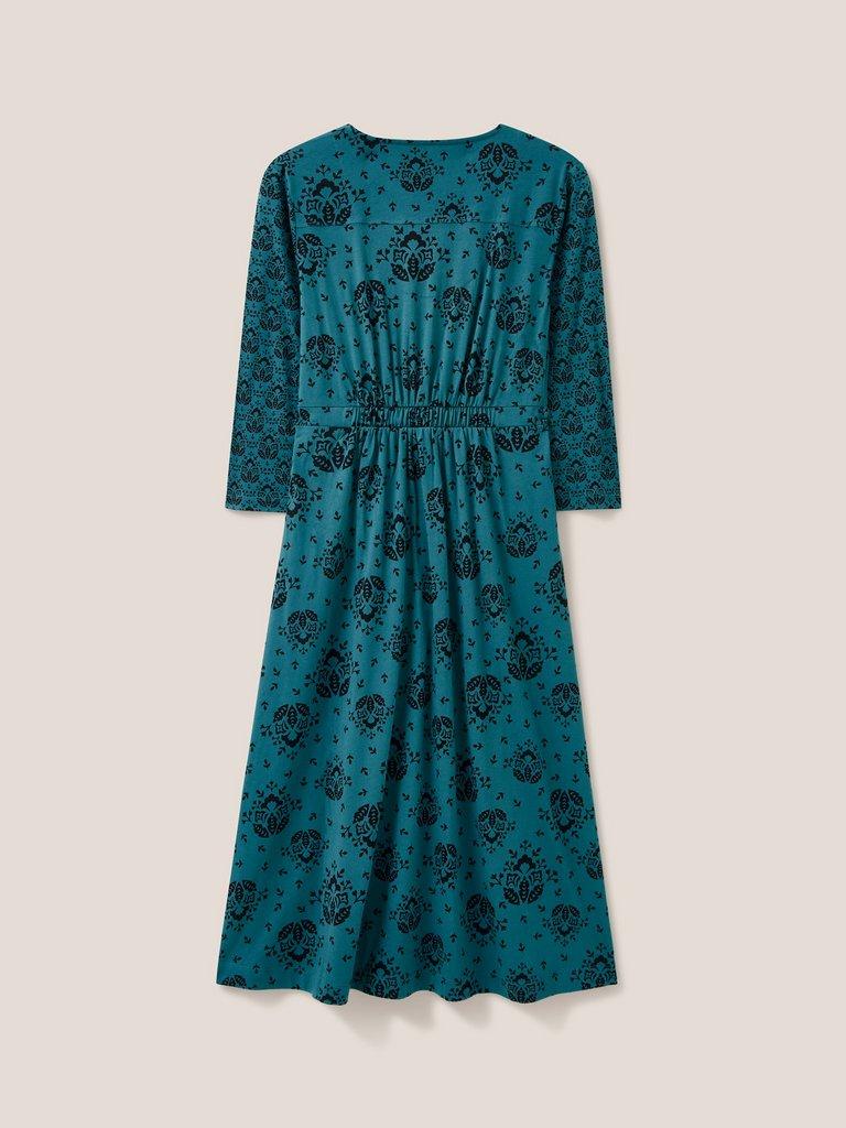 Mia Jersey Cotton Dress in TEAL PR - FLAT BACK