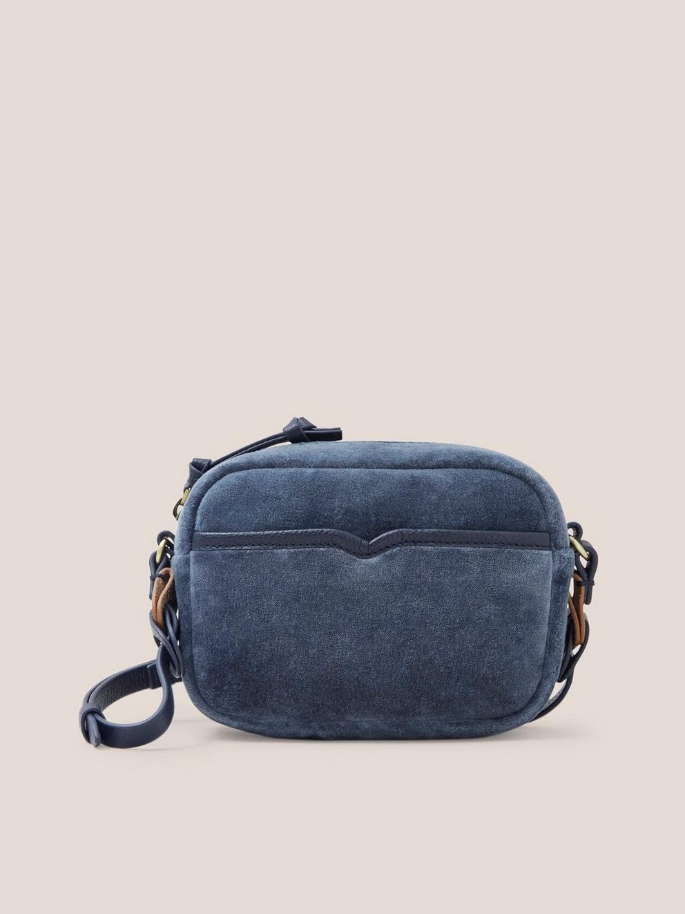 Lexi Velvet Mini Camera bag in DK TEAL - LIFESTYLE