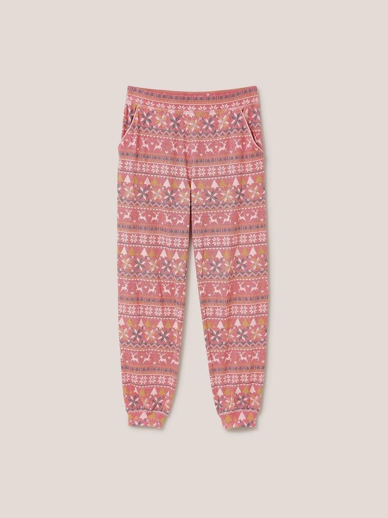 Fairisle Reindeer Freya Jogger in PINK MLT - FLAT FRONT