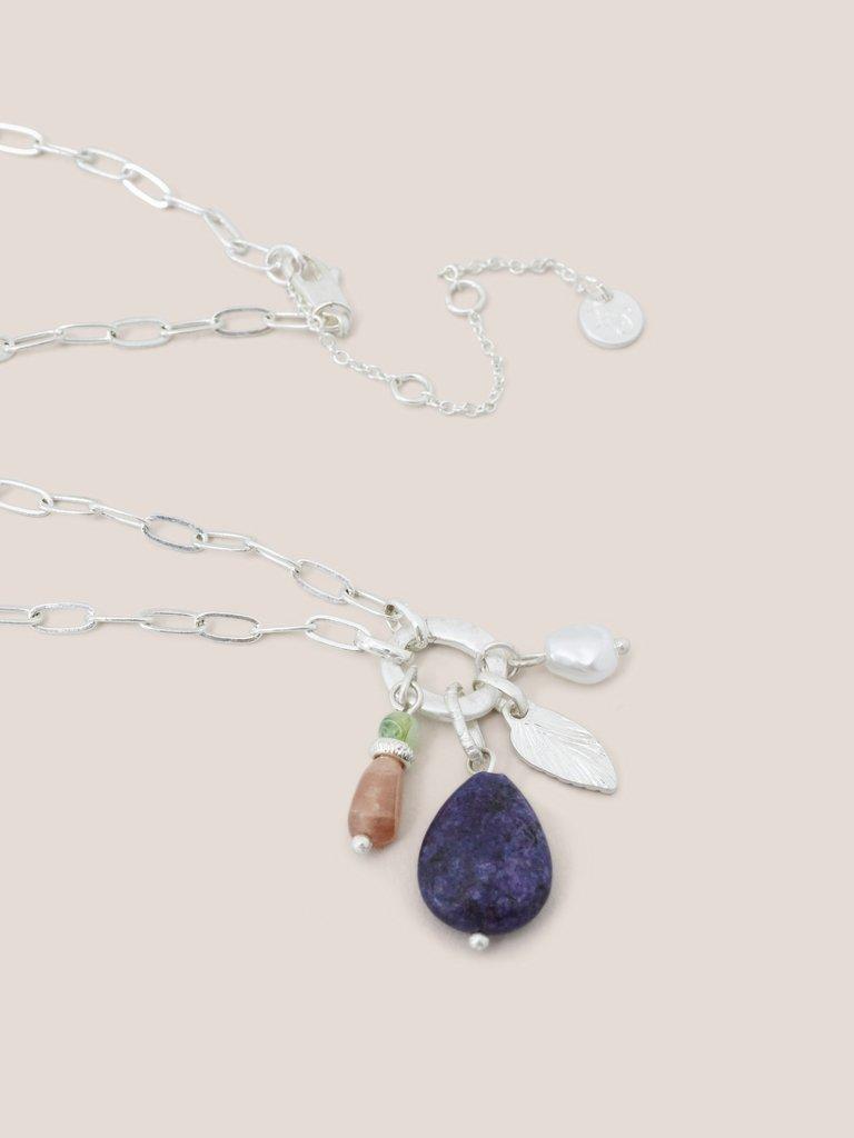 Multi Charm Necklace in BLUE MULTI | White Stuff