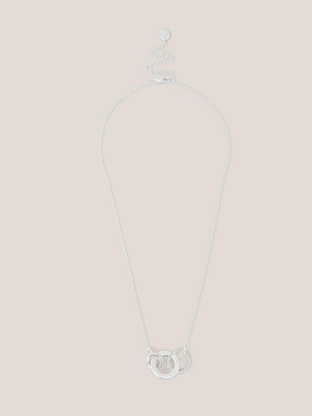 Silver Plated Link Necklace in SLV TN MET - FLAT FRONT