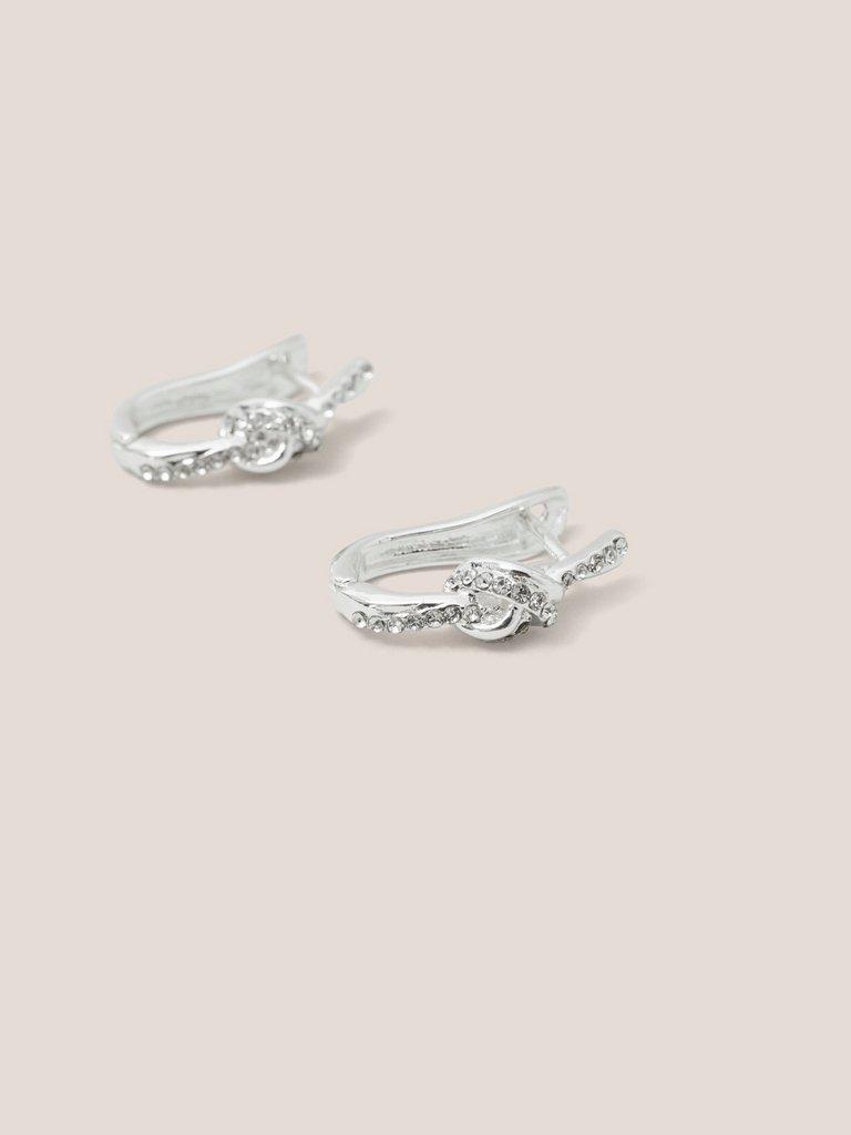 Silver Plated Knot Earrings in SLV TN MET - FLAT DETAIL