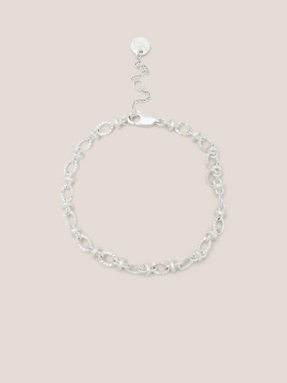 Silver Plated Link Bracelet in SLV TN MET - FLAT FRONT