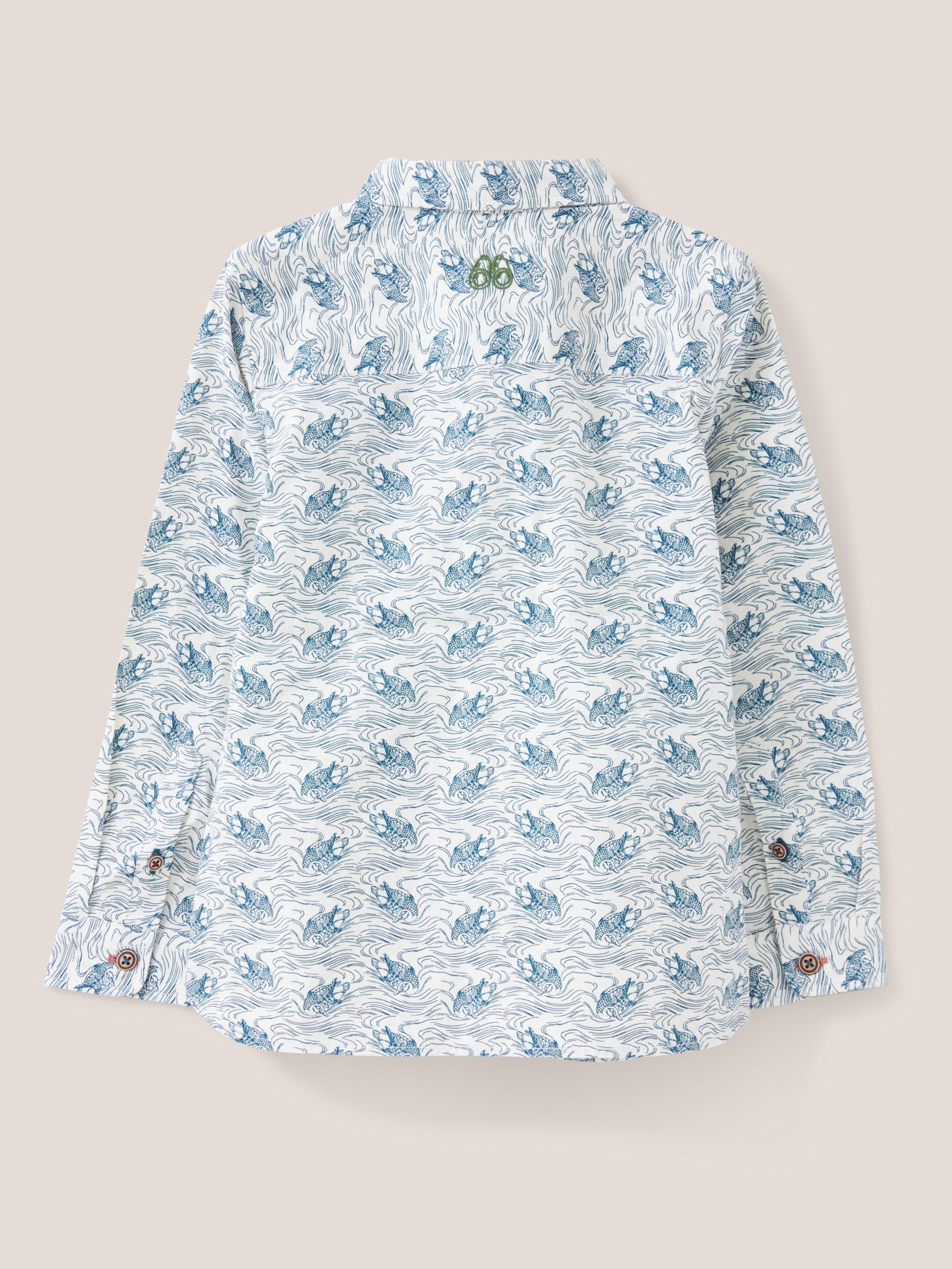 Duck Printed Cotton Shirt in WHITE PR - FLAT BACK