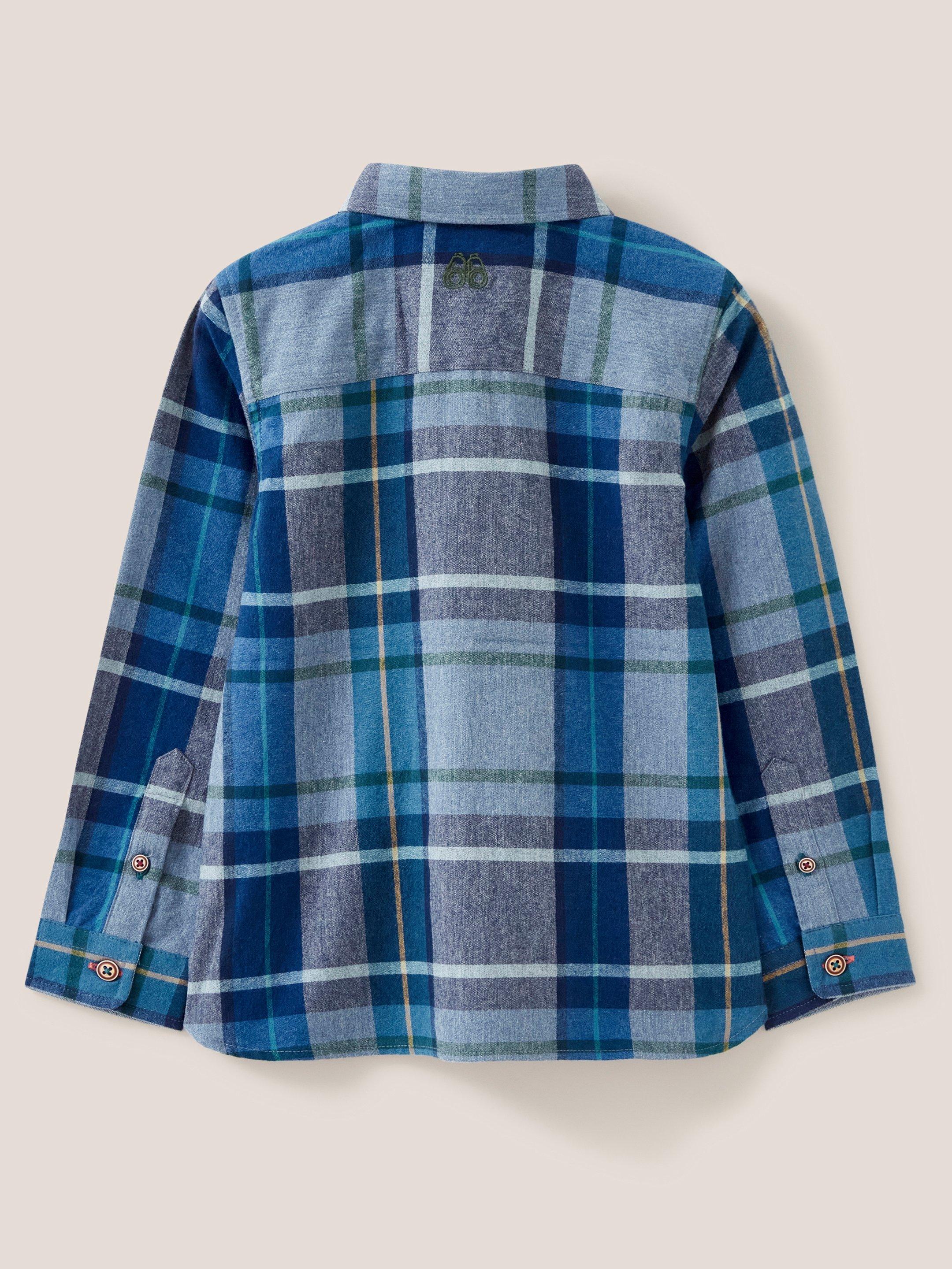 Checked Flannel Shirt in BLUE MLT - FLAT BACK