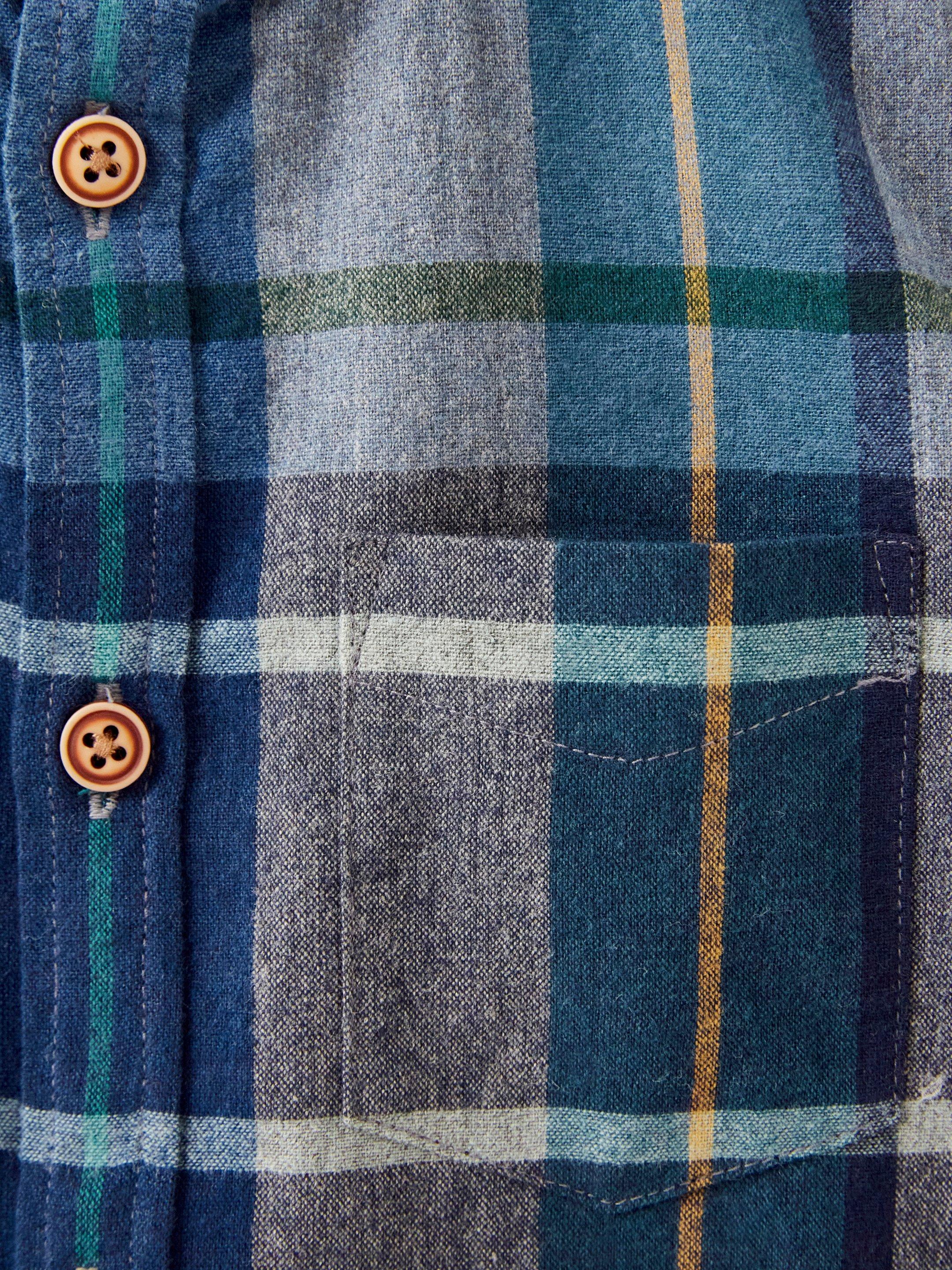 Checked Flannel Shirt in BLUE MLT - FLAT DETAIL