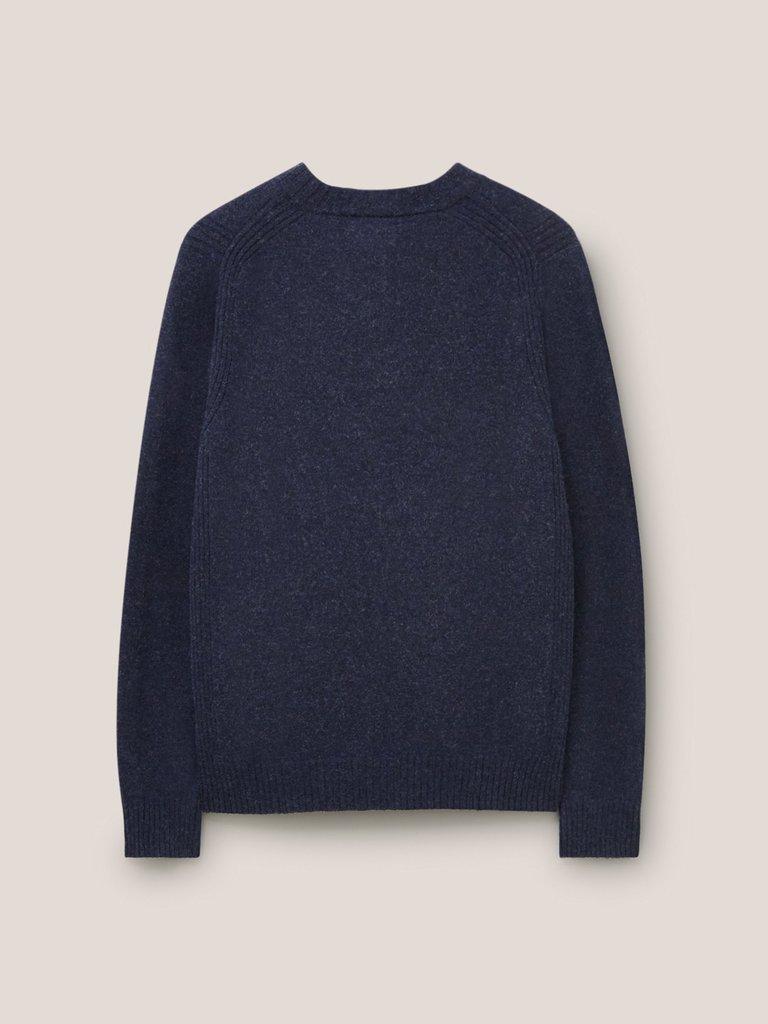 Lambswool Henley in DARK NAVY - FLAT BACK