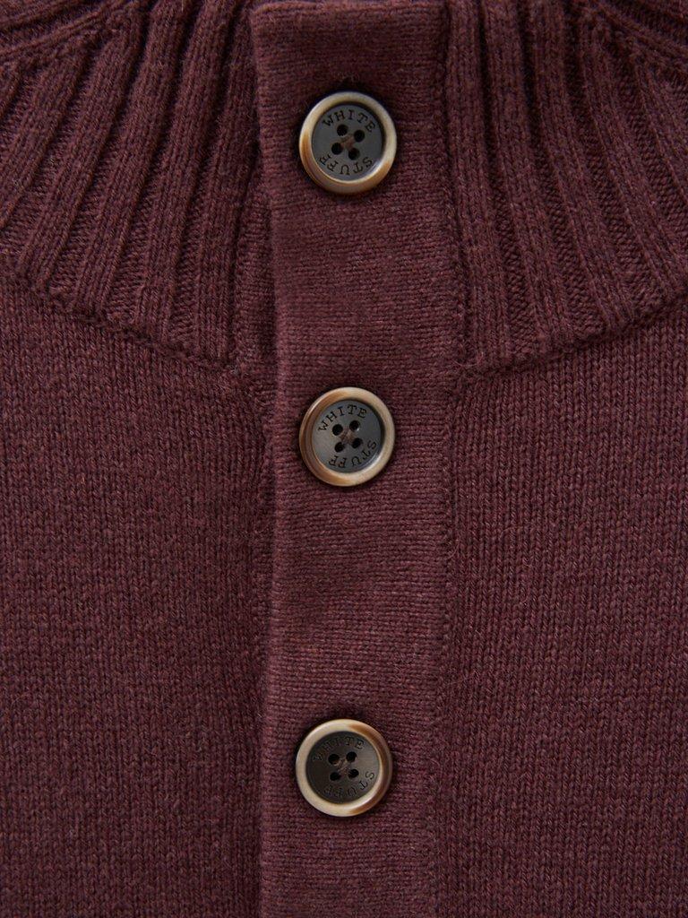 Lambswool Funnel Neck in DK PLUM - FLAT DETAIL