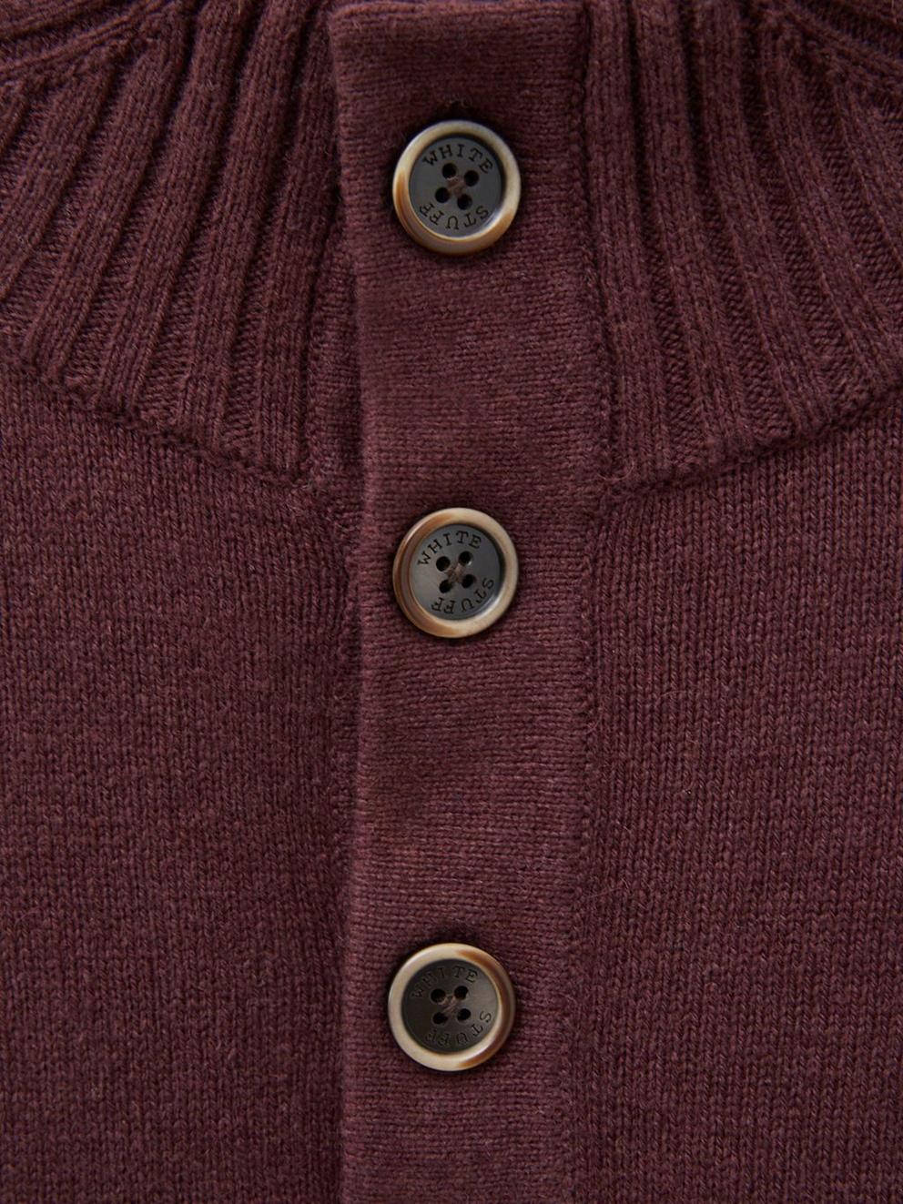 Lambswool Funnel Neck in DK PLUM - FLAT DETAIL