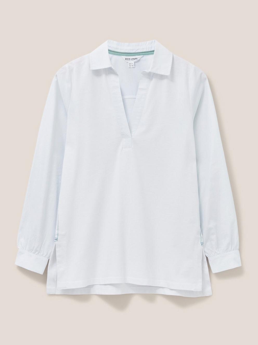 Fran Shirt in BRIL WHITE - FLAT FRONT