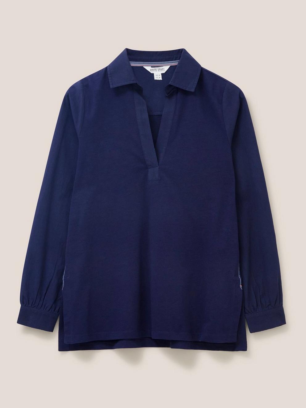 Fran Shirt in FR NAVY - FLAT FRONT