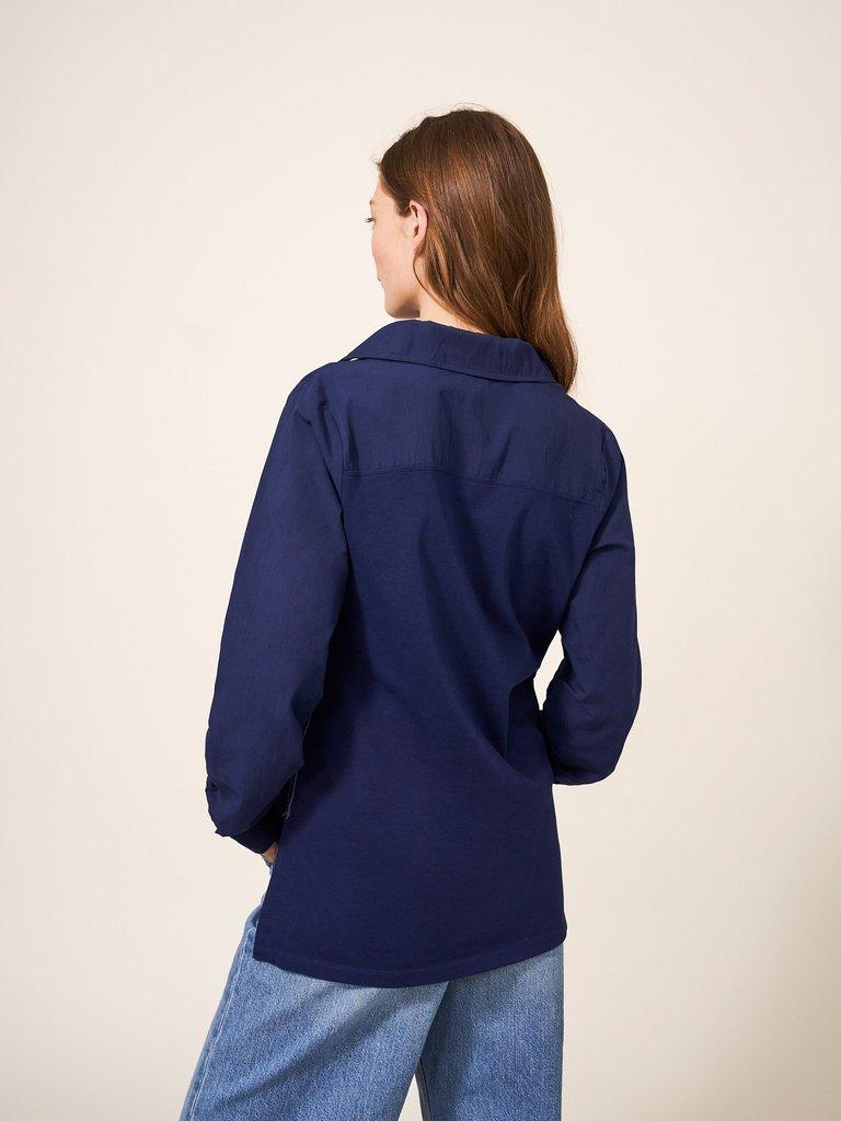 Fran Shirt in FR NAVY - MODEL BACK