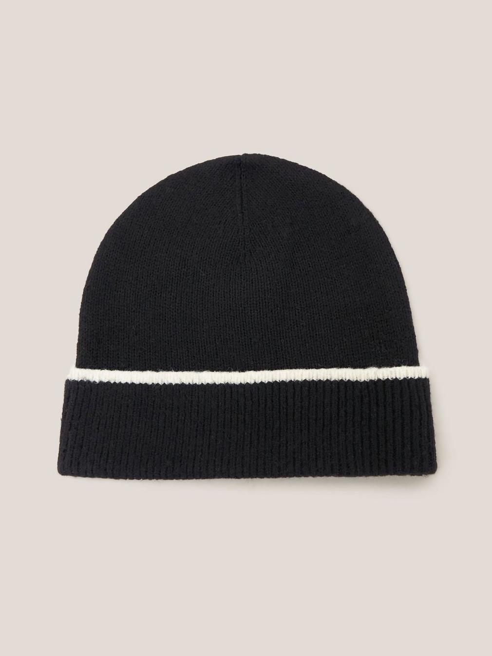 Sienna Knit Beanie in BLK MLT - FLAT FRONT