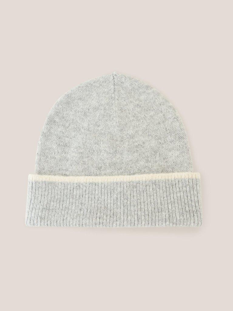 Sienna Knit Beanie in GREY MLT - FLAT BACK