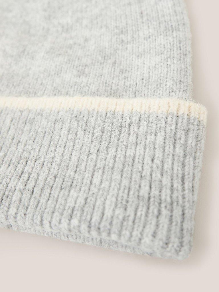 Sienna Knit Beanie in GREY MLT - FLAT DETAIL