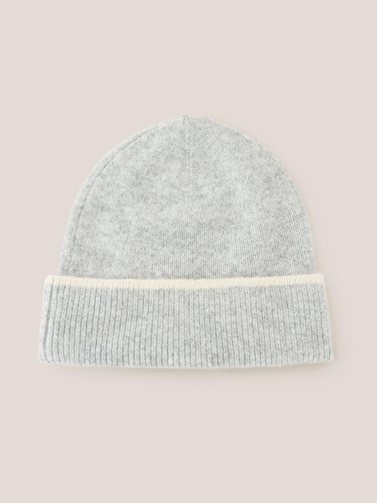 Sienna Knit Beanie in GREY MLT - FLAT FRONT