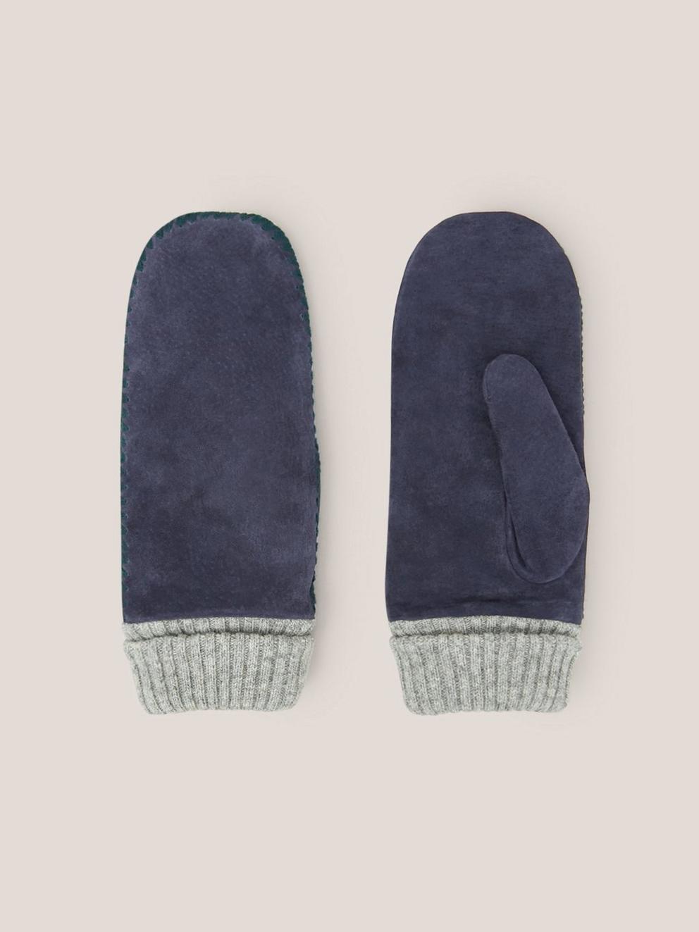 Suede Mitten in DARK NAVY - FLAT FRONT