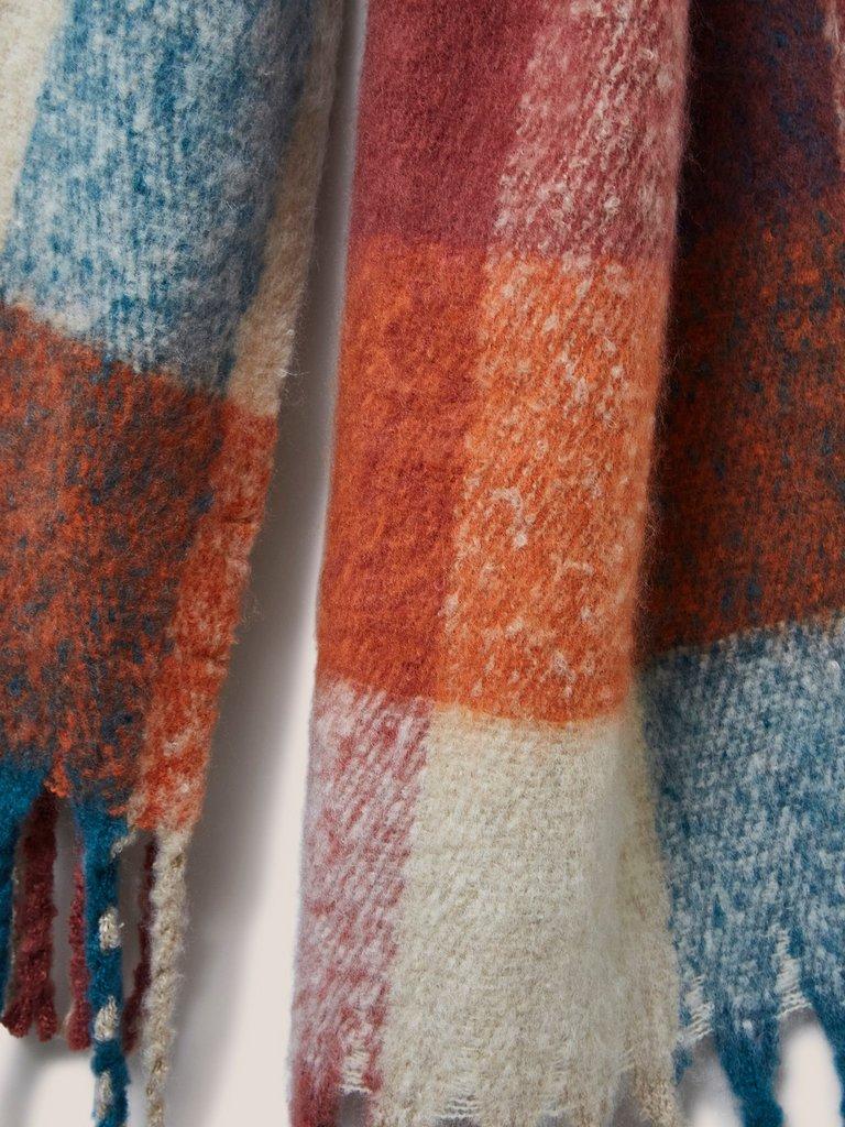 Shelly Woven Check Scarf in ORANGE MLT - FLAT DETAIL