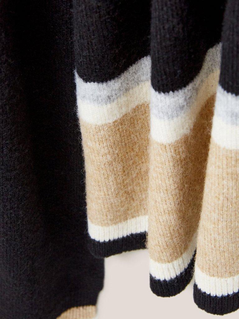 Sienna Fine Knit Scarf in BLK MLT - FLAT DETAIL