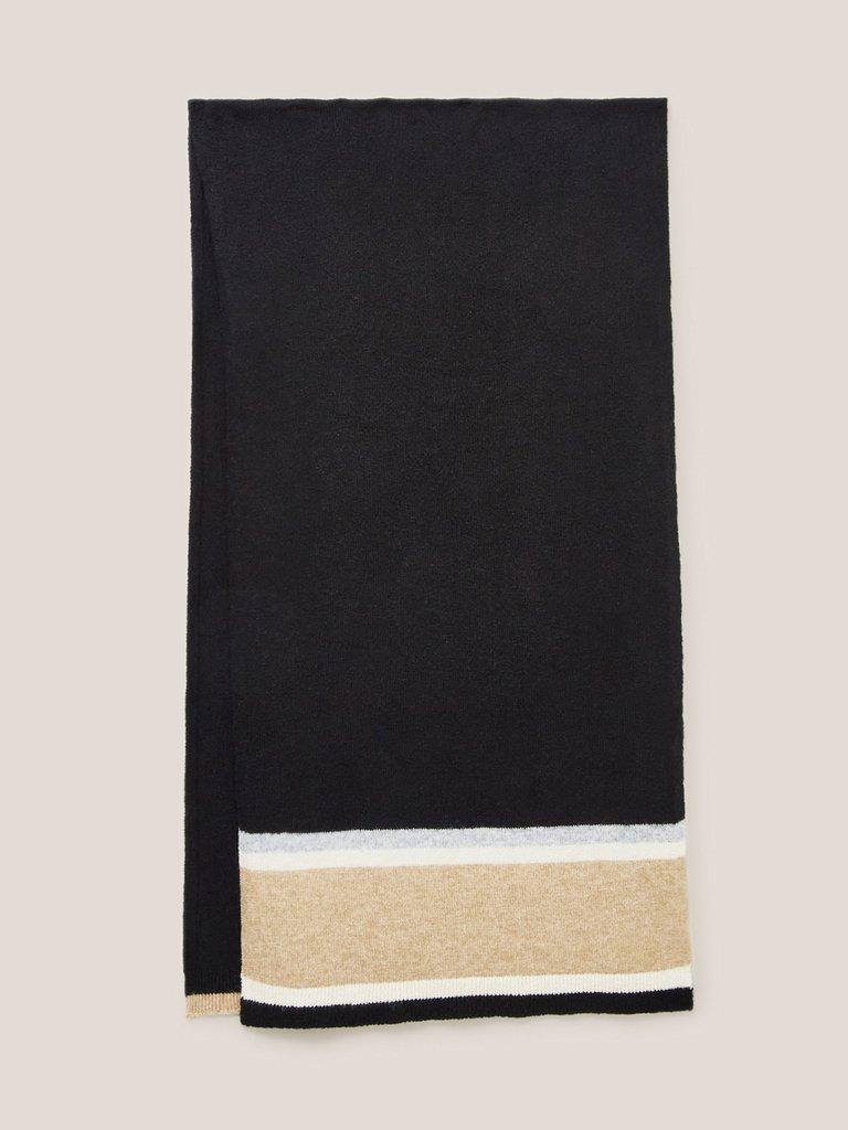 Sienna Fine Knit Scarf in BLK MLT - FLAT FRONT