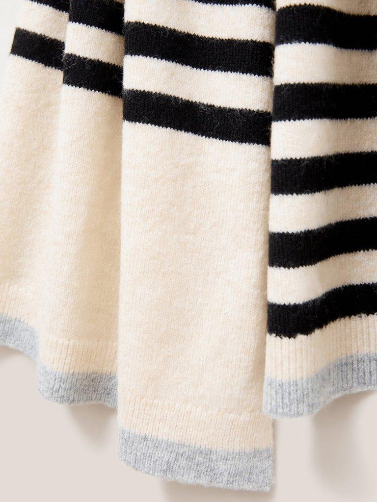 Sienna Fine Knit Scarf in NAT MLT - FLAT DETAIL