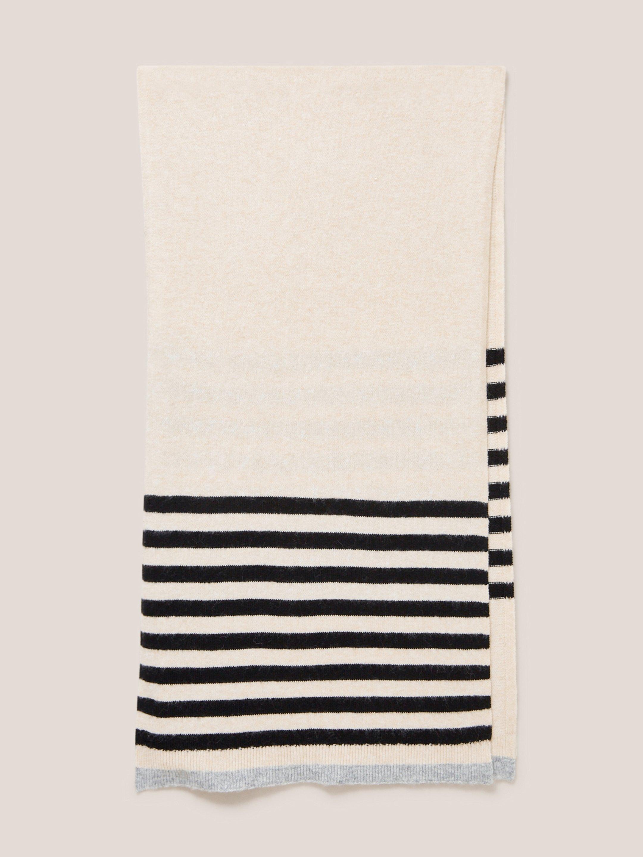Sienna Fine Knit Scarf in NAT MLT - FLAT FRONT
