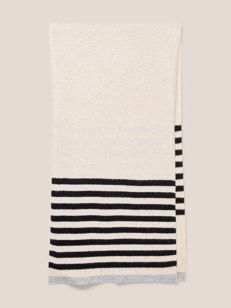Sienna Fine Knit Scarf in NAT MLT - FLAT FRONT