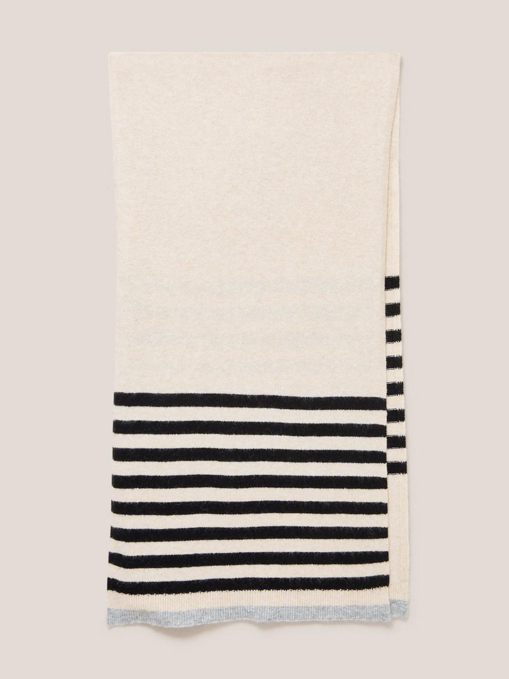 Sienna Fine Knit Scarf in NAT MLT - FLAT FRONT