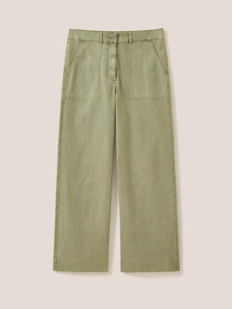 Twister Wide Leg Chino in MID GREEN - FLAT FRONT