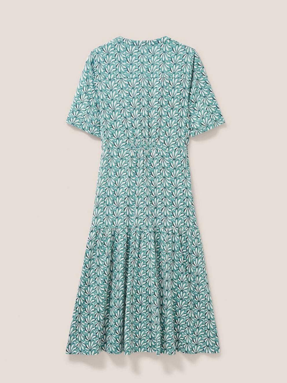 Sabina Midi Dress in TEAL PR - FLAT BACK