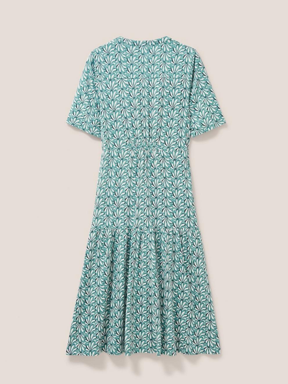 Sabina Midi Dress in TEAL PR - FLAT BACK