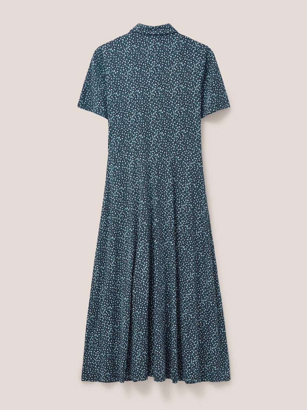 Rua Shirt Dress Jersey in TEAL MLT - FLAT BACK