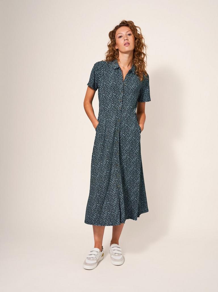 Rua Shirt Dress Jersey in TEAL MLT - LIFESTYLE