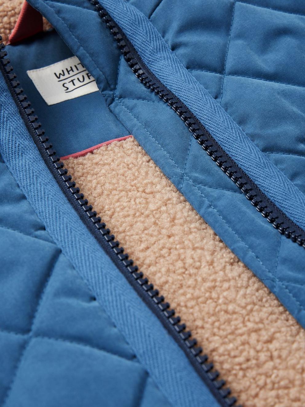 Luckie Coat in MID BLUE - FLAT DETAIL